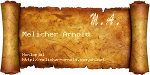 Melicher Arnold névjegykártya